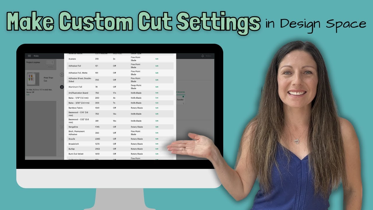Make Custom Cut Setting in Cricut Design Space
