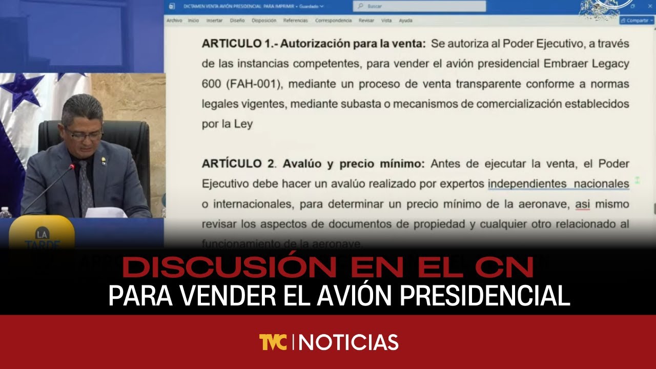 Discusión en el Congreso Nacional para vender el avión presidencial