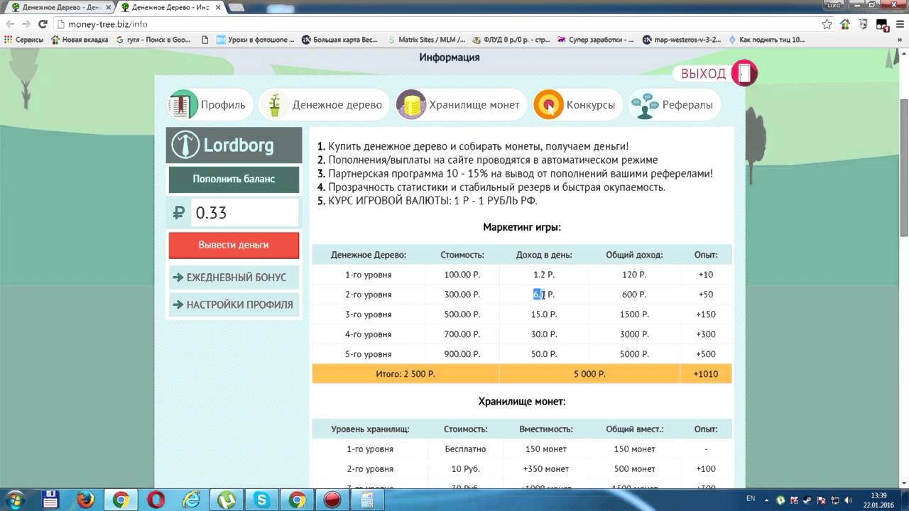Качественная игра с выводом денег Money tree biz