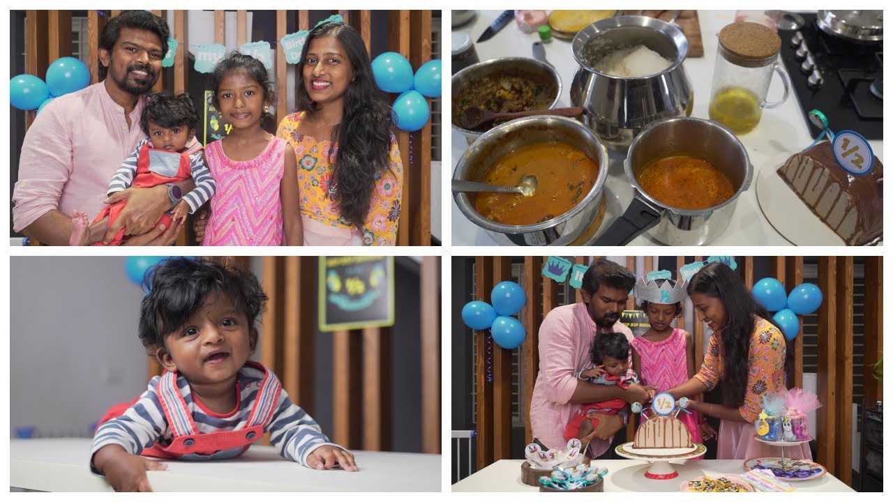 Satisfied 6th Month celebration at home/Half birthday celebration for Chikoo/non veg lunch menu