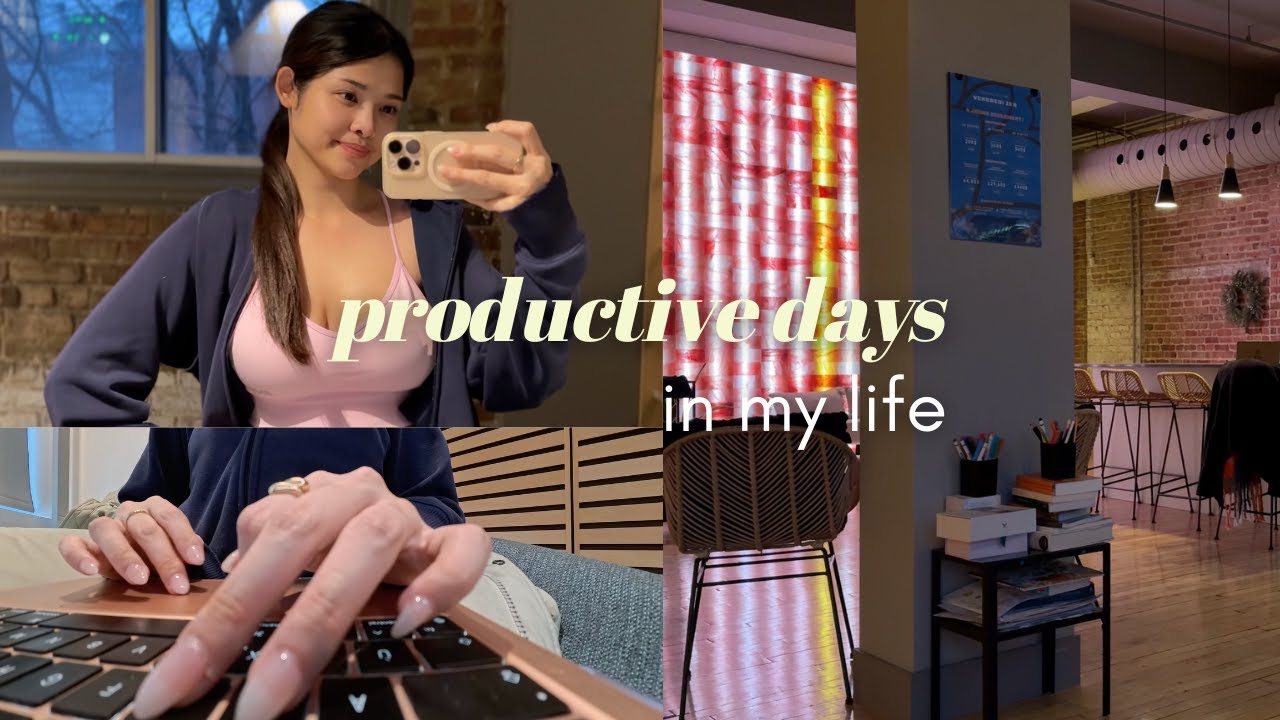 productive days vlog 🤍 studying, yoga class & healthy routines