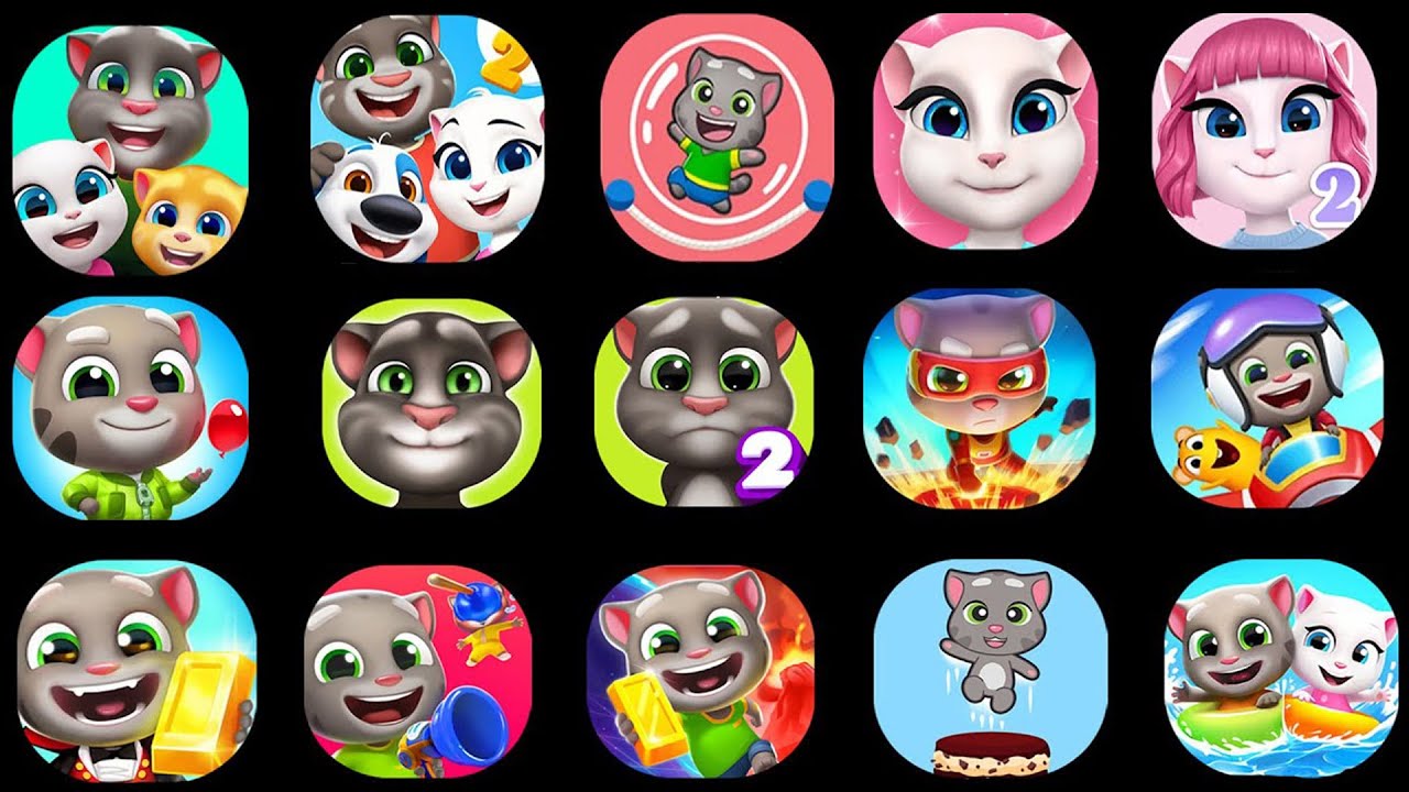 Talking Tom Friends2,Tom Hero,Tom Candy Run ,Tom Gold,Tom Fun Fair,Tom Cake Jump,Tom sky run