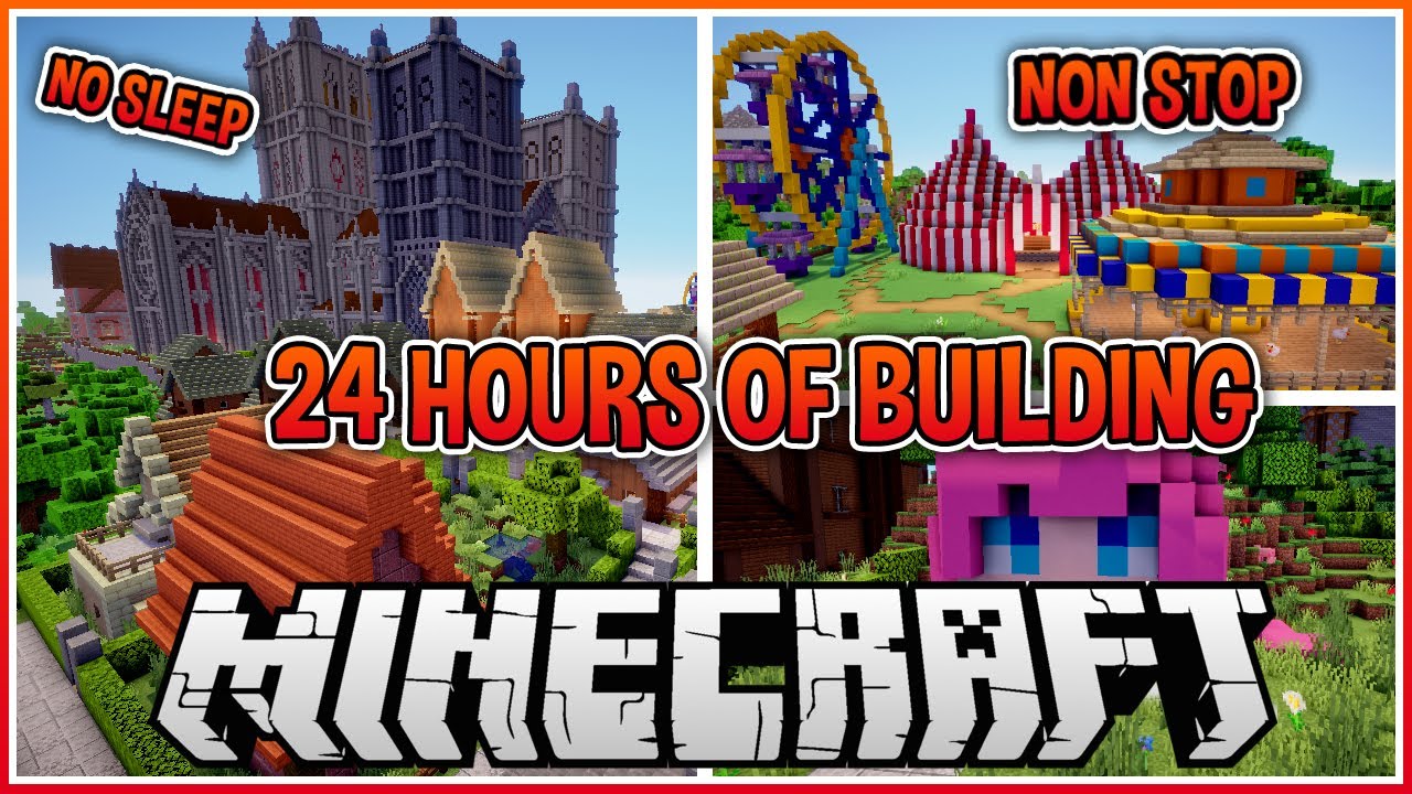 I Built for 24 Hours Straight in Minecraft!