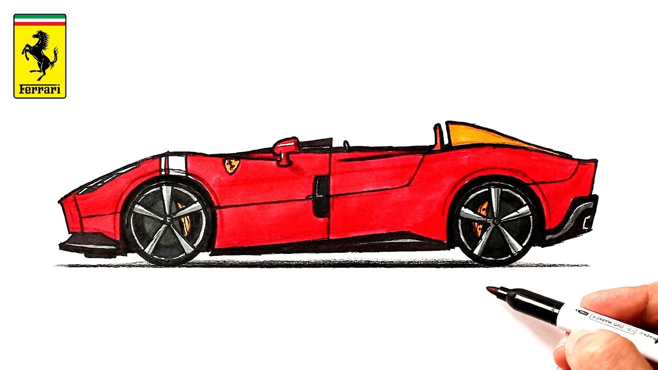 Как нарисовать машину Феррари Монза СП2