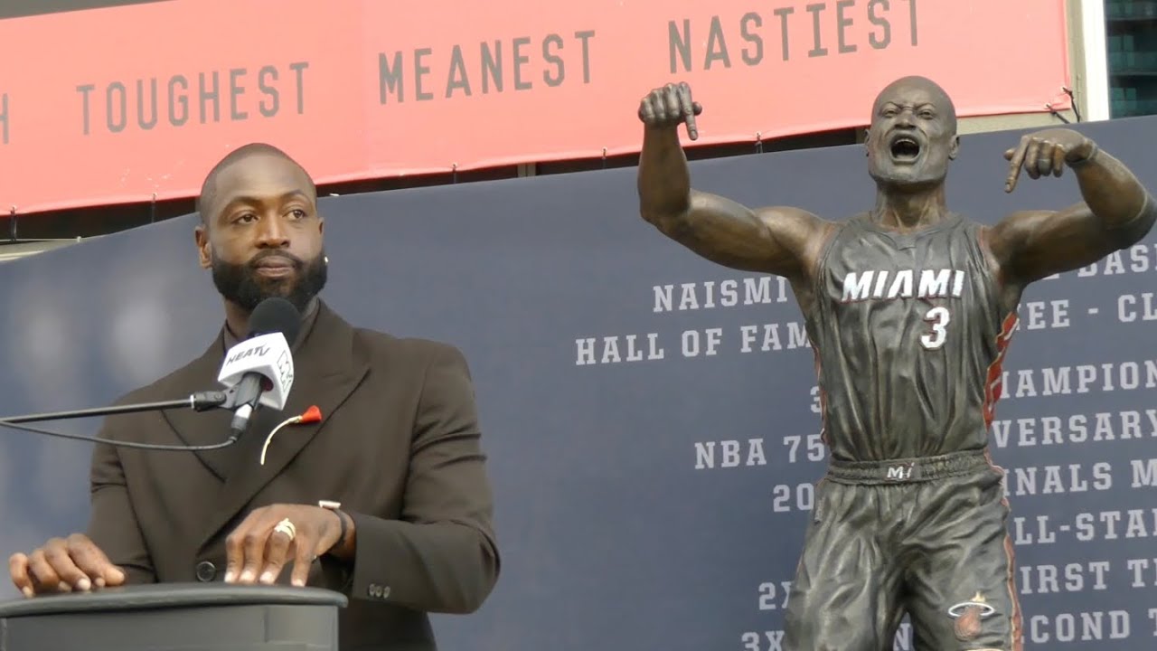 Dwyane Wade Speech After Statue Unveiled At Miami Heat Arena and Challenging Current Team