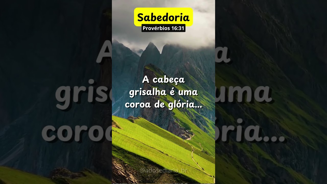 Prov&eacute;rbios 16:31 - Sabedoria da Idade #proverbios
