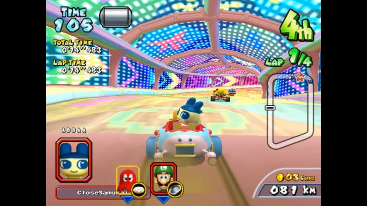 Mario Kart GP 2 (ARCADE) Mametchi на трассах Waluigi перевернуты