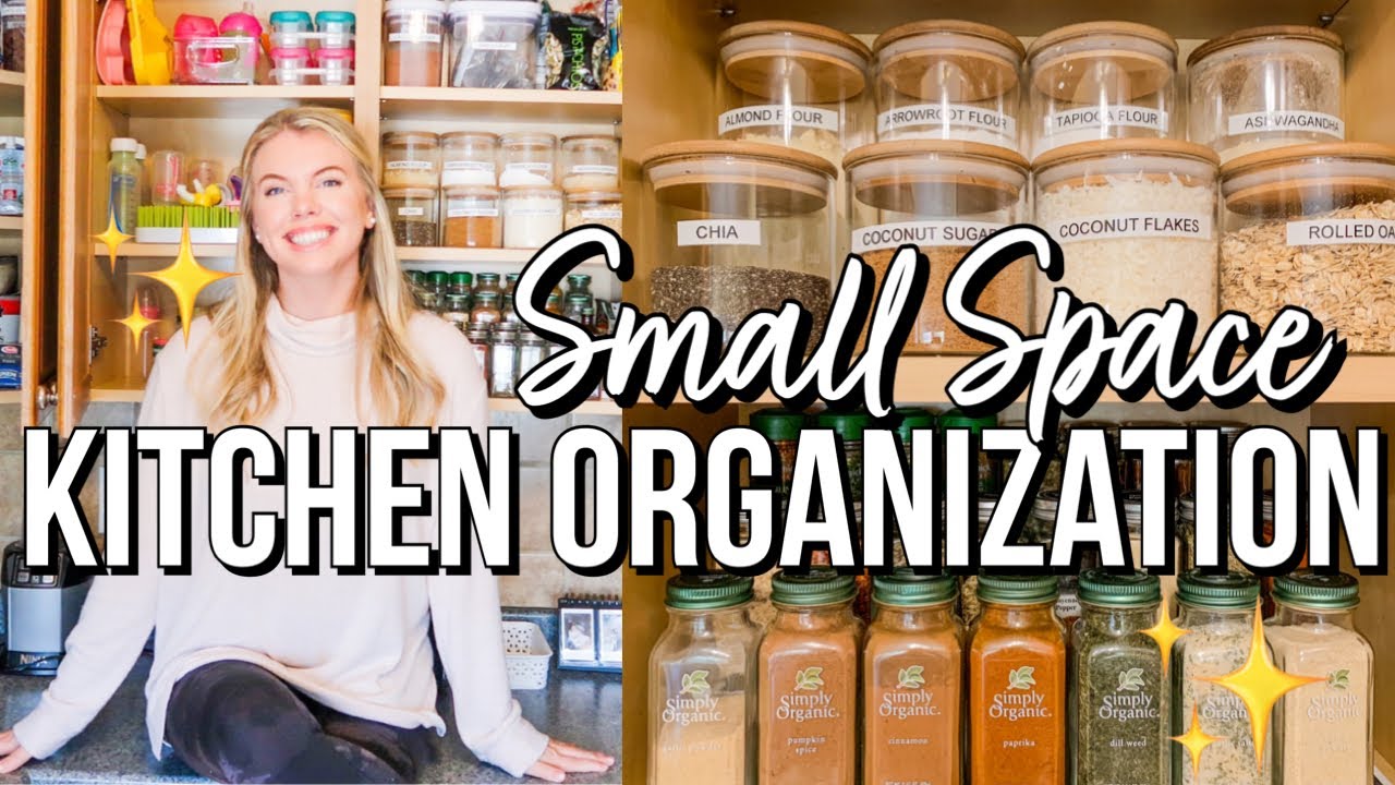 EXTREME KITCHEN ORGANIZATION + DECLUTTER | HOW TO ORGANIZE SMALL KITCHEN | NO PANTRY RENTER FRIENDLY