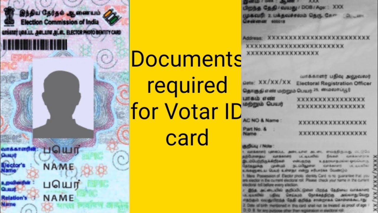 Documents required for Voter ID card