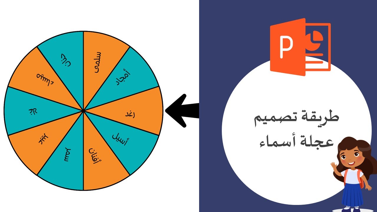 طريقة تصميم عجلة الأسماء الدوارة باستخدام الباوربوينت | powerpoint