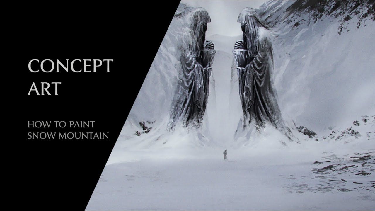 How to paint snow mountain : Concept Art Process in photoshop