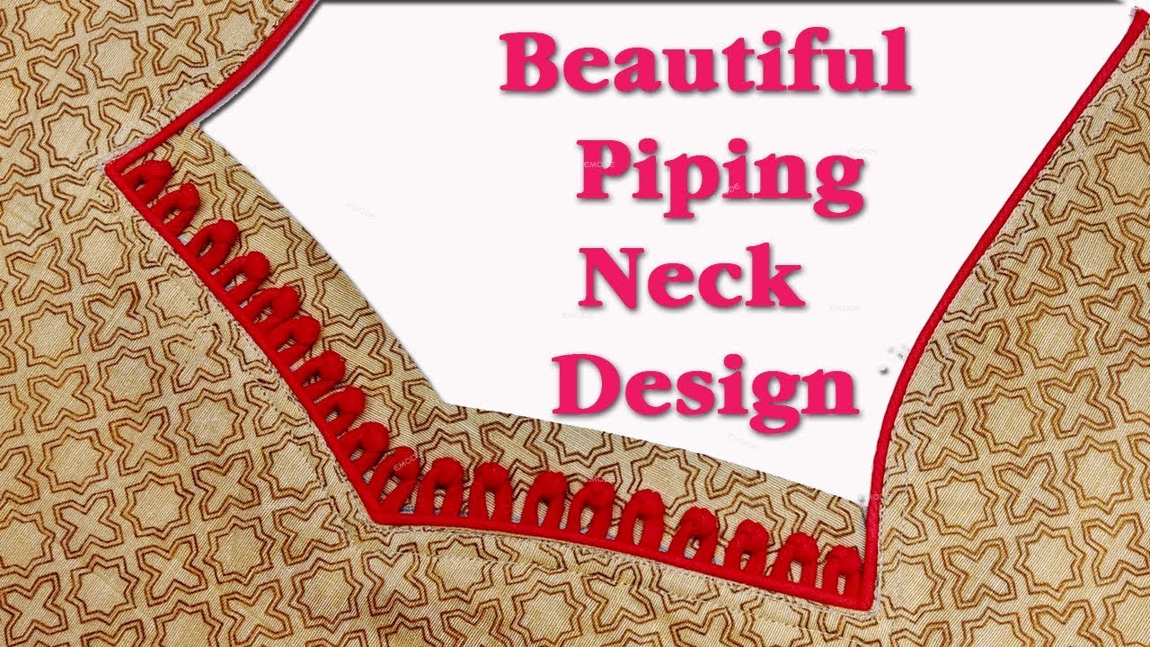 Piping neck design stitching DIY hindi EMODE