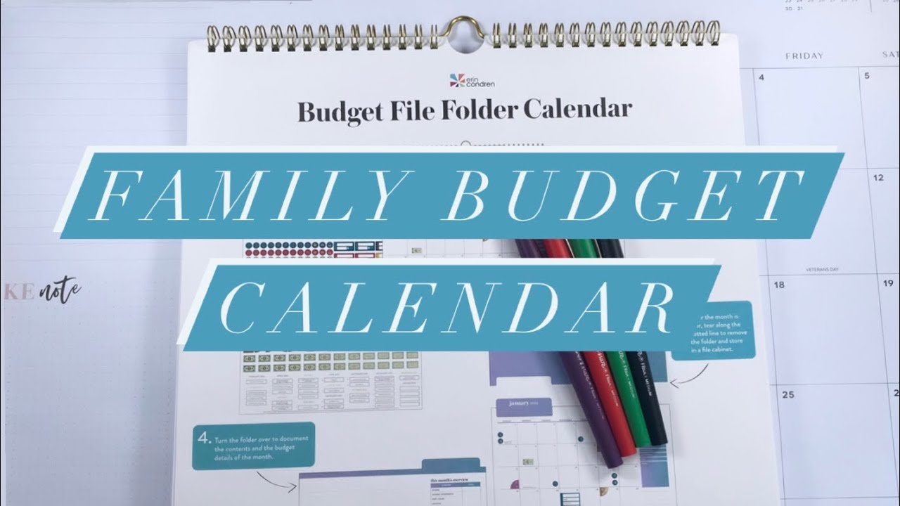 NEW! Erin Condren Budget File Folder Calendar Setup | Family Budget Calendar