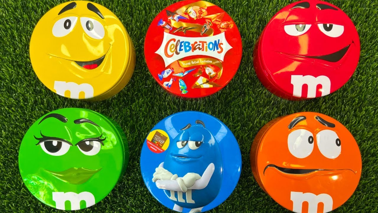 Satisfying Video | Fresh Unpacking Colorful Skittles and Delicious M&M’S Candy From Fun Tins ASMR