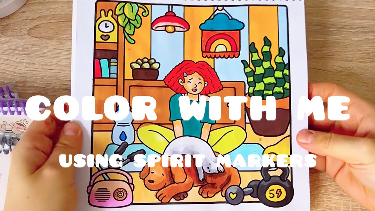 Mira Colors ⭐️Girl Moments Coloring Book | unpacking markers🖍️ and stuff #asmr #adultcoloring 