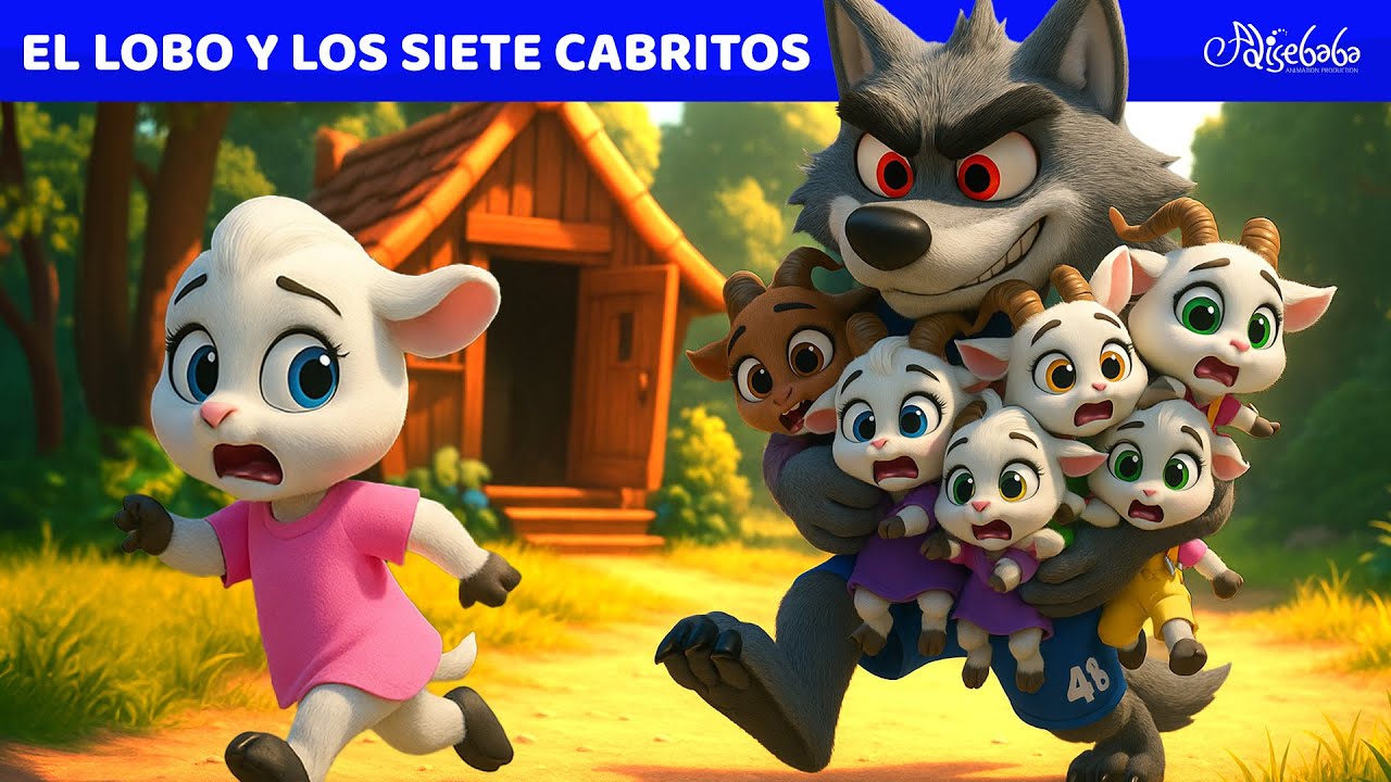 El Lobo Feroz y los Siete Cabritos 3D 4K 🐺🎉 Cuentos infantiles para dormir en Español