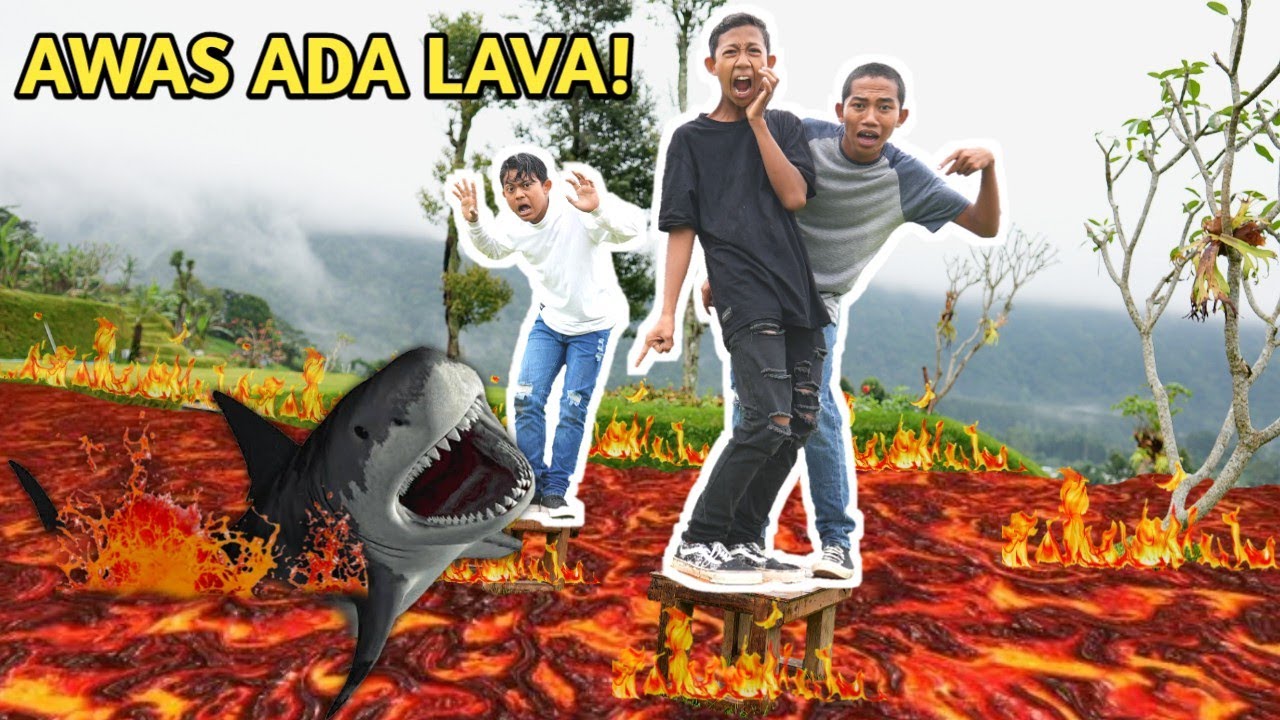 TANTANGAN AWAS ADA LAVA DAN IKAN HIU DIPUNCAK 24 JAM! | Mikael TubeHD