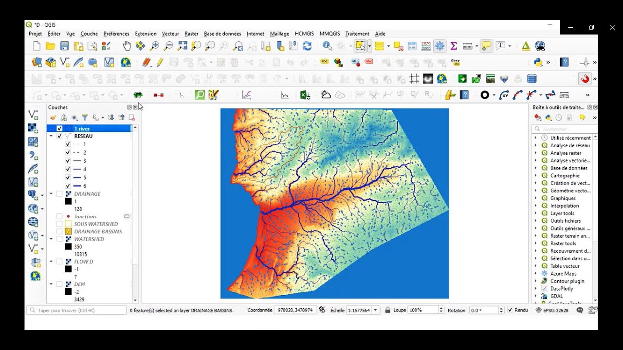 Tutorial N° 18 : Watershed and Drainage Delineation by Qgis  استخراج أحواض التصريف النهرية  باستعمال