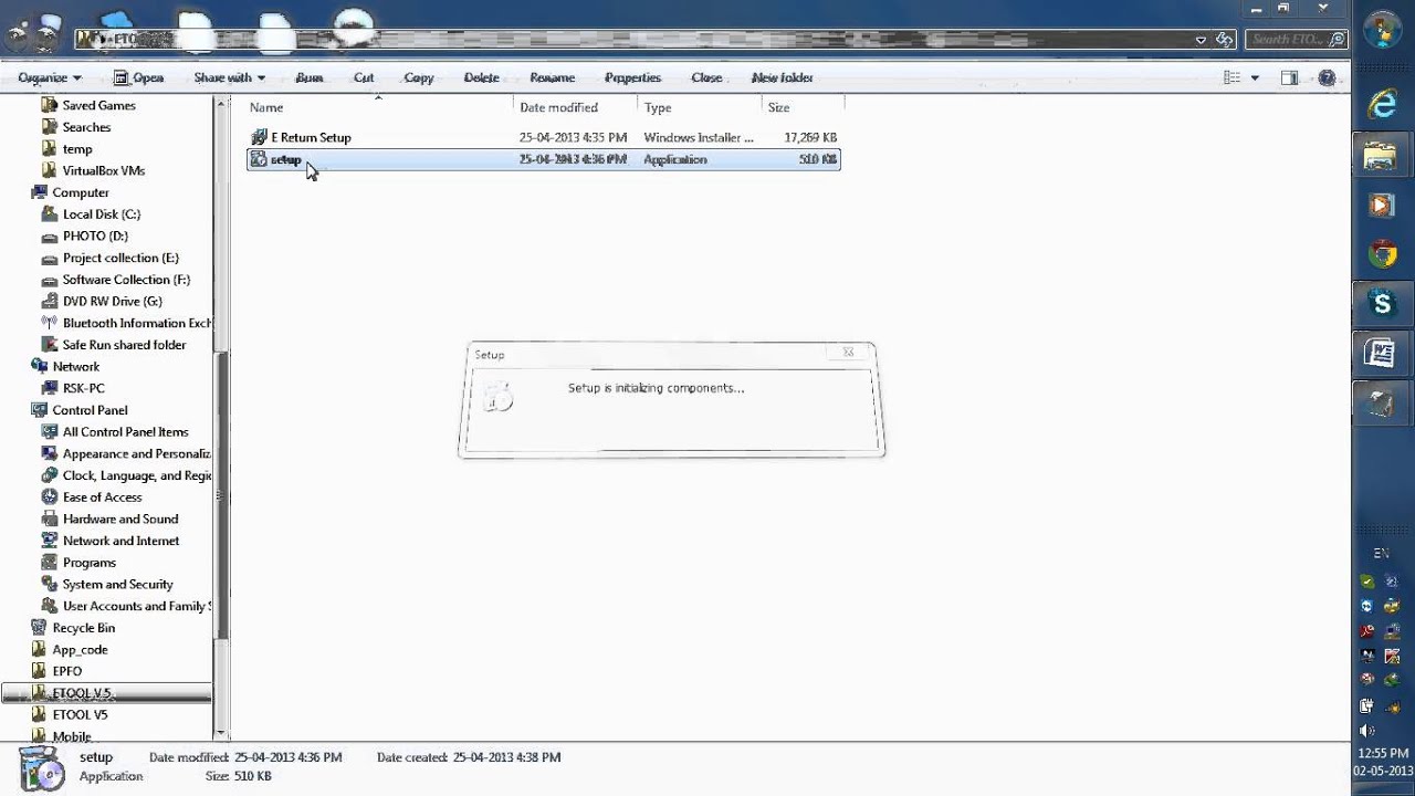 E RETURN TOOL V 5.0 INSTALLATION FOR ANNEXURE -II MISSING MEMEBER DETAILS