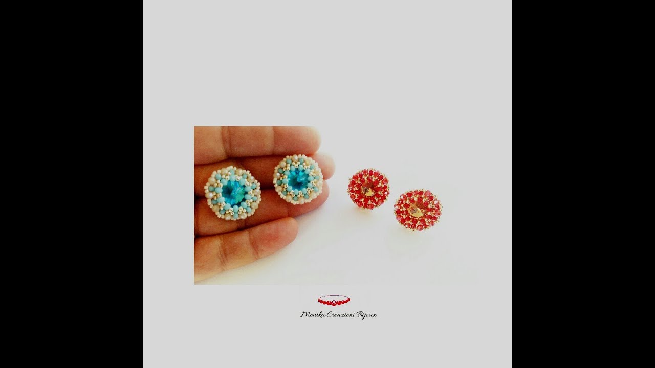 Tutorial Orecchini a lobo Mabel / Stud earrings with 12 mm rivulets