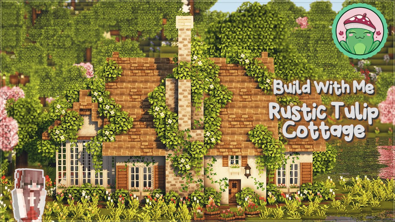 Minecraft Aesthetic Rustic Tulip Cottage Build 🌷 Java 1.17 (Build with Me) 💗