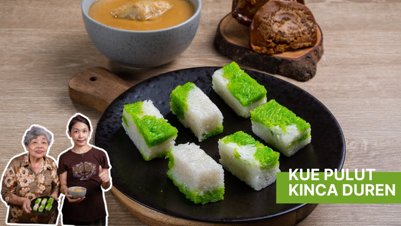 Kue Pulut daun suji dengan kinca duren yang mantap