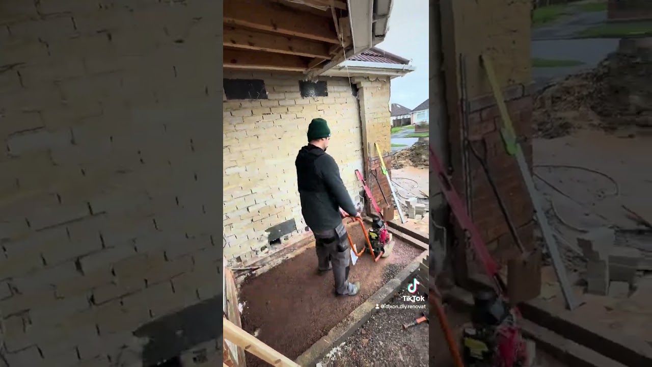 Prepping the floor room and passage floor before concrete