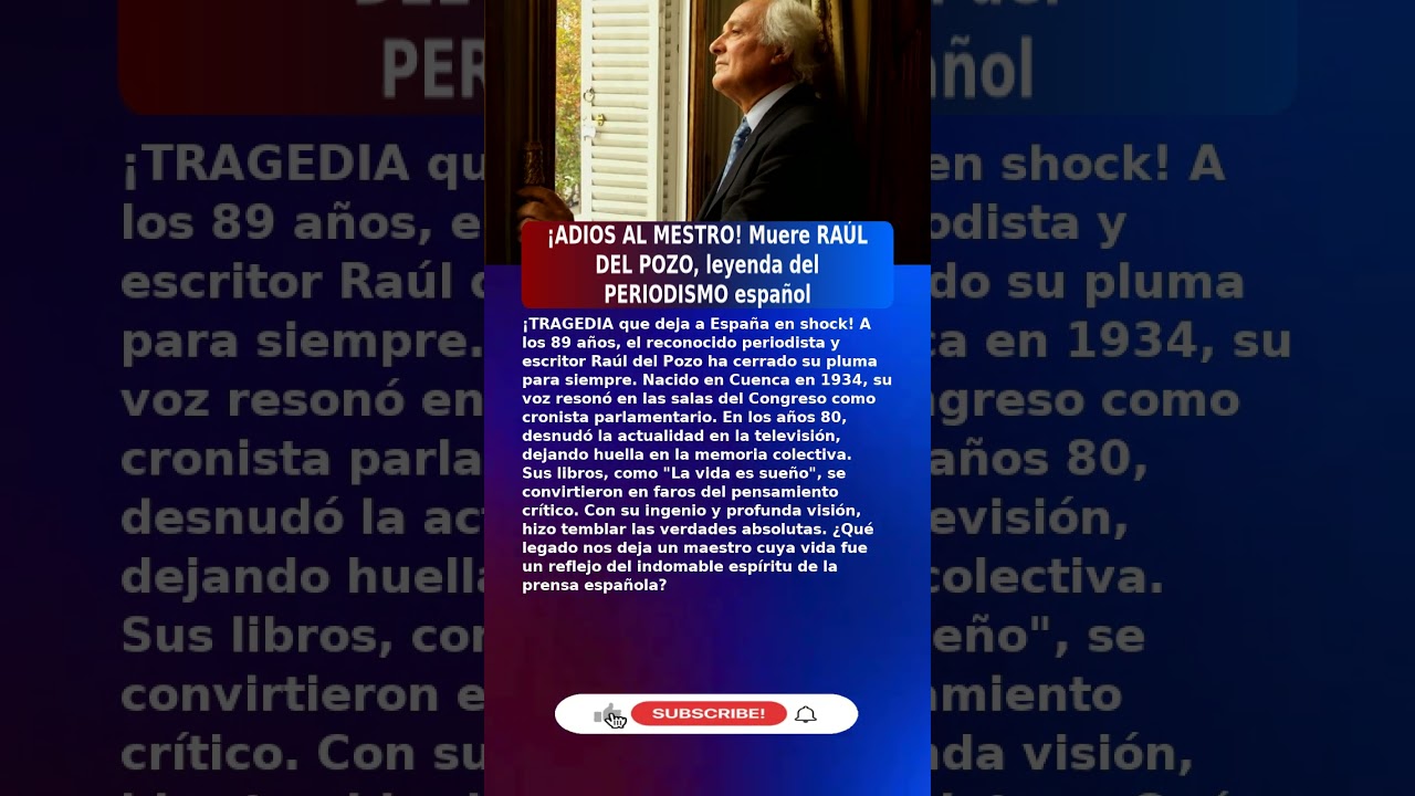 💔Ra&uacute;l del Pozo (89) MUERE EL REPUTADO PERIODISTA (2026) #UltimaHora #Espa&ntilde;a