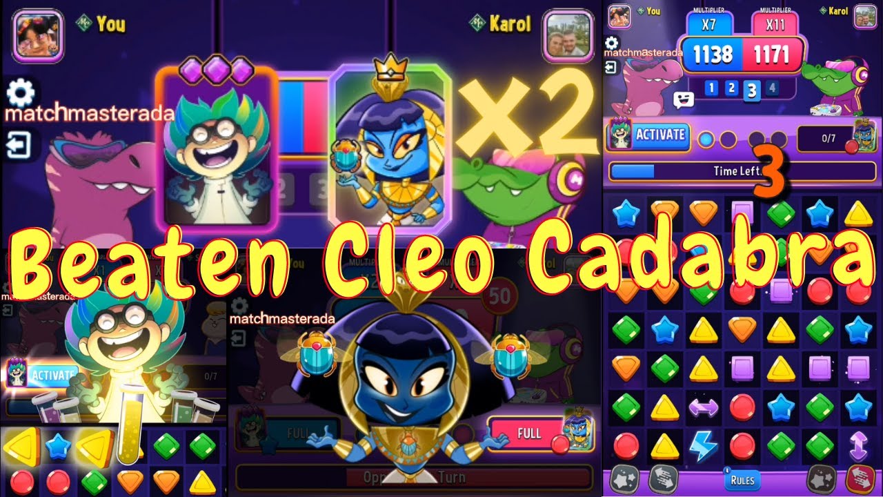 Beaten Cleo Cadabra, Diamond Booster Defeating Legendary, Doctor Color Gameplay, Match Masters