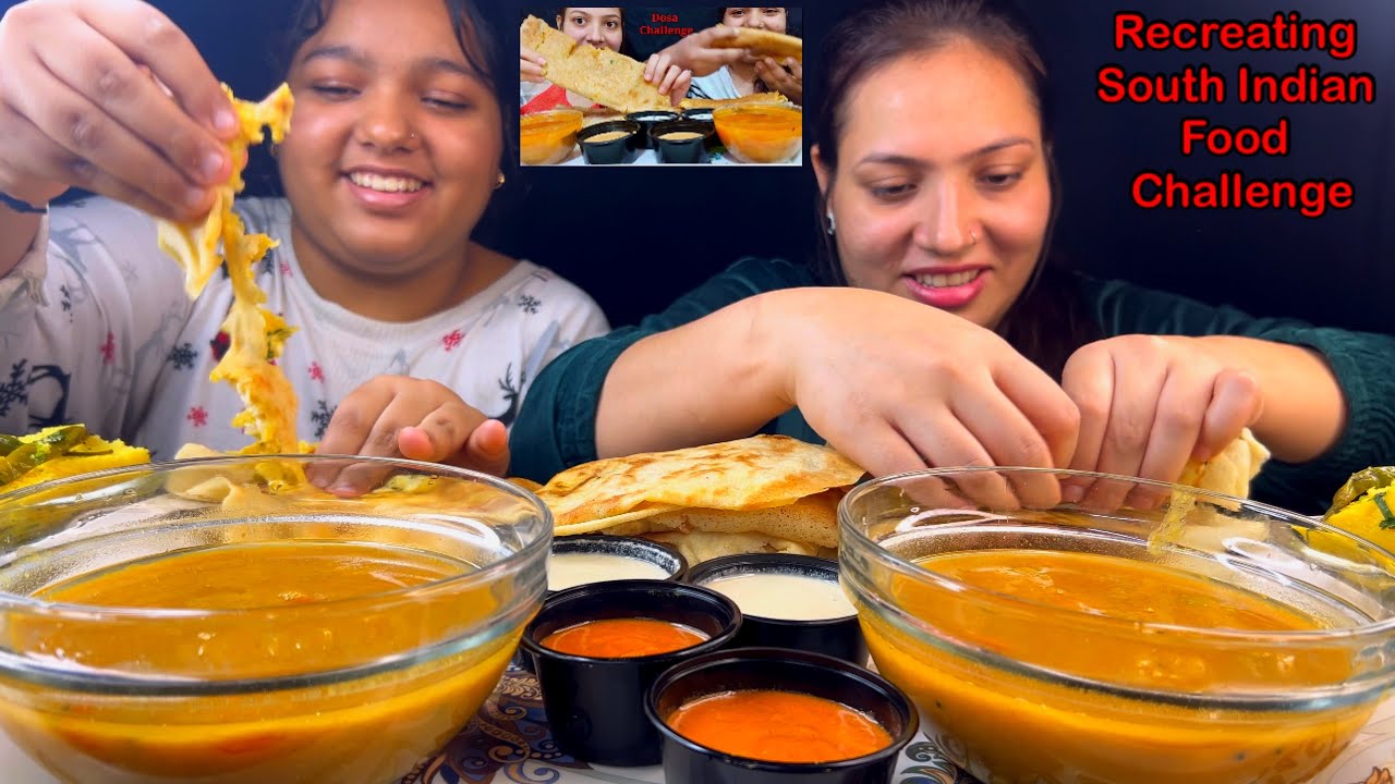 Eating Spicy🔥 Butter Masala Dosa, Sambar, Dhokla || South Indian Food Eating Challenge | Food Show