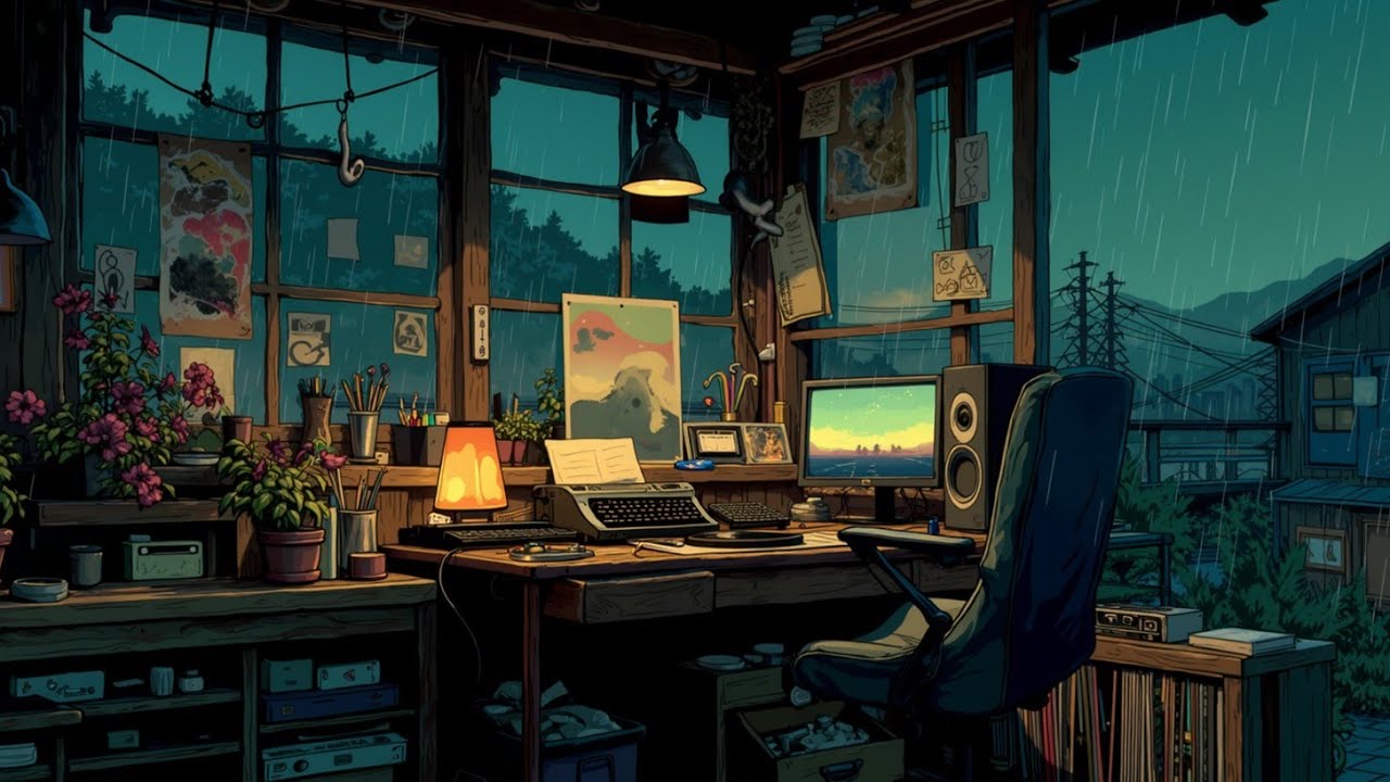 Дождливая Ночь Lofi Chill ~ Уютная Музыка для Учебы, Работы и Релакса