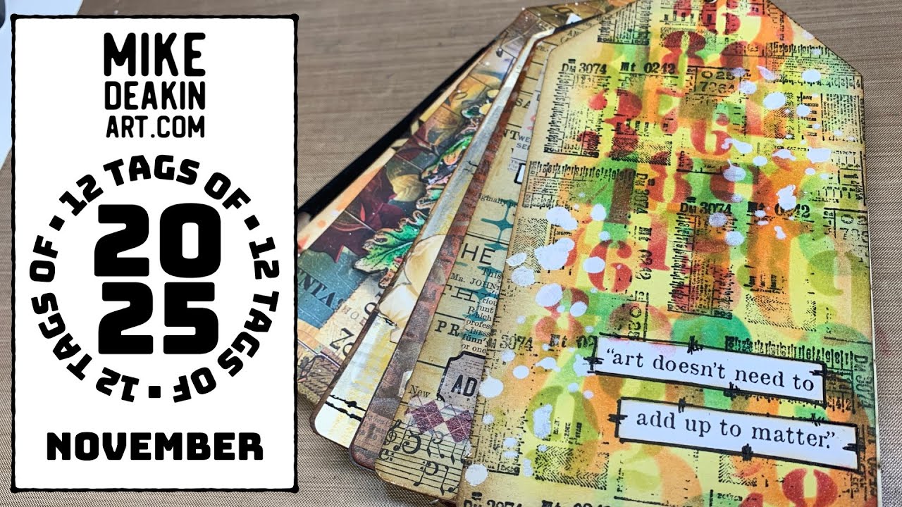 "Numbers Up" - November Mixed Media Art Tag