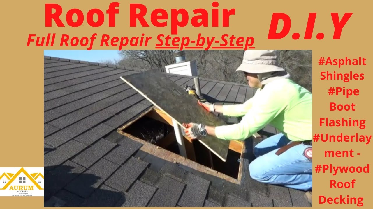 12 Step-DiY_Full Roof Repair HOW-TO VIDEO (Plywood, Shingles, Pipe Boot Flashing)