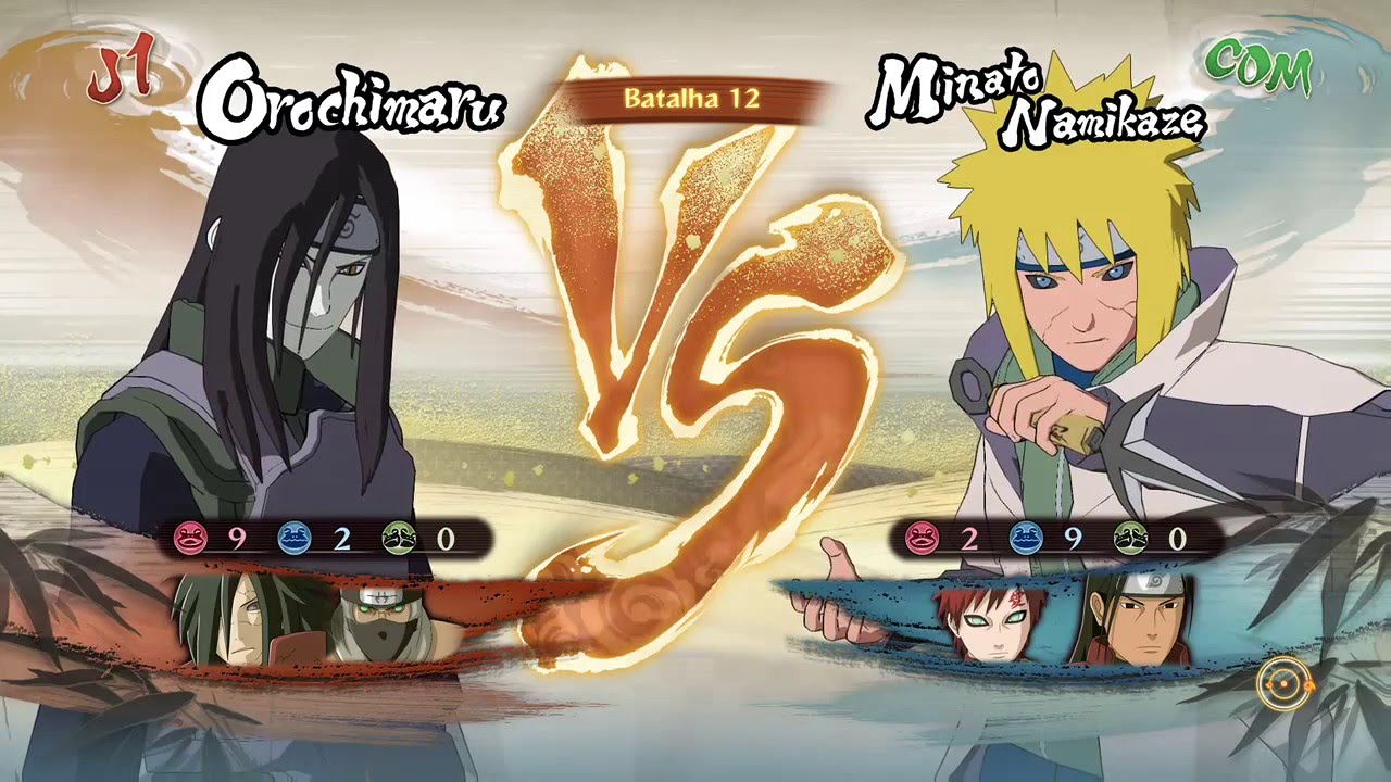 Naruto Storm 4 Dublado PT-BR Orochimaru, Madara e Kakuzu vs Minato, Gaara e Hashirama