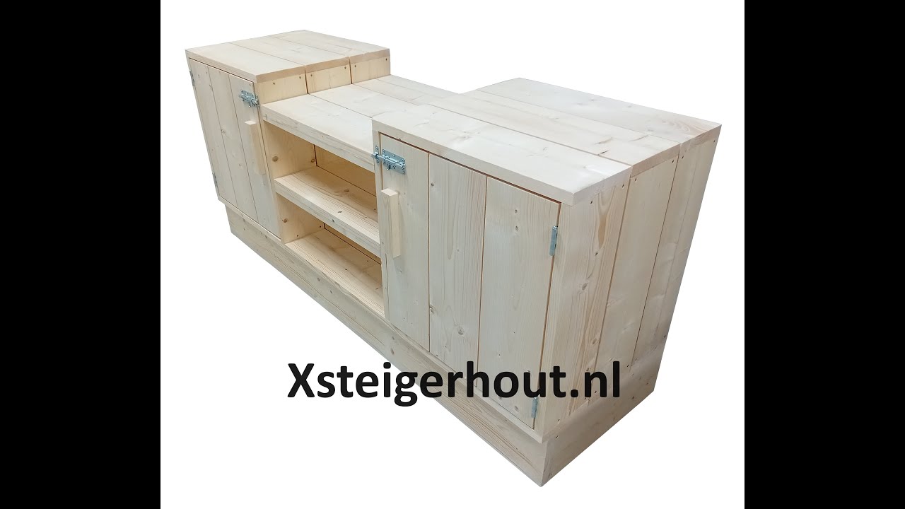 Bbq meubel buitenkeuken steigerhout zelf maken