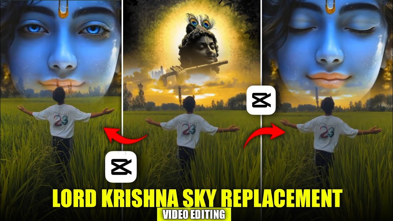Trending Lord Krishna Sky Changing Video editing tutorial | Sky Replenishment Video Editing |
