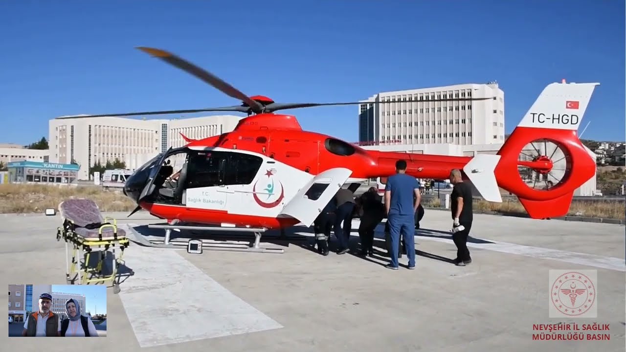 Nevşehir Devlet Hastanesinden Hava Ambulans Helikopter ile Hasta Nakli