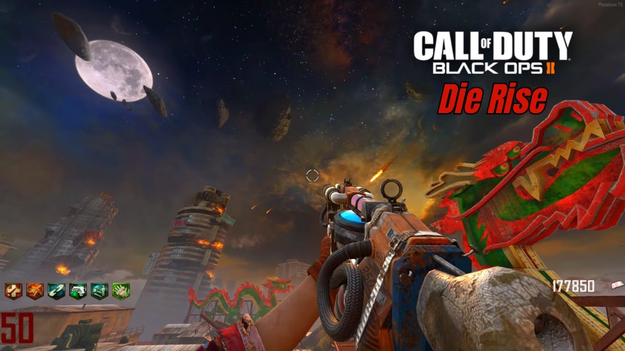 Call of Duty Black ops 2: Zombies - Die Rise | Round 50 Gameplay (No Commentary)
