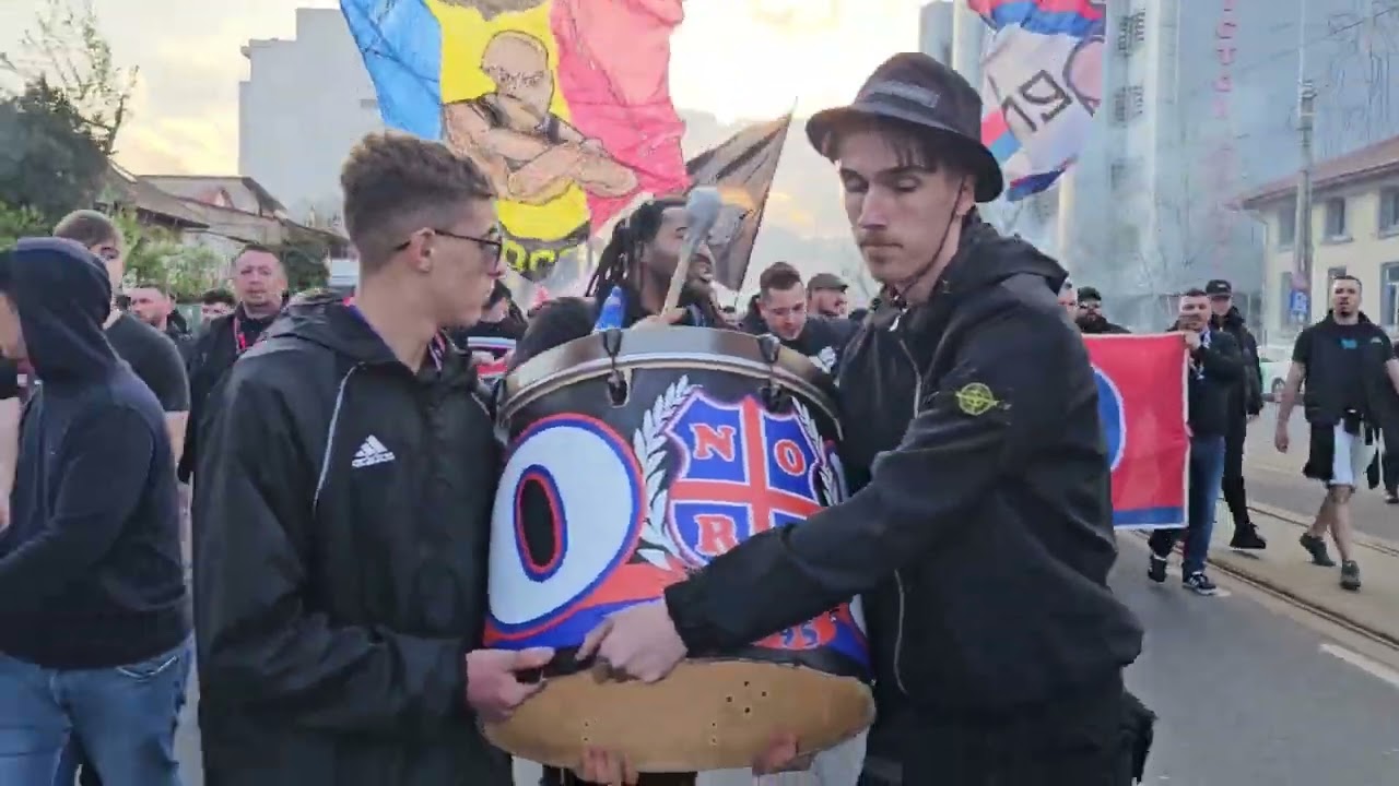 CORTEO senzational realizat de Peluza Nord FCSB pentru meciul cu Dinamo! 5.000 de fani PREZENTI!