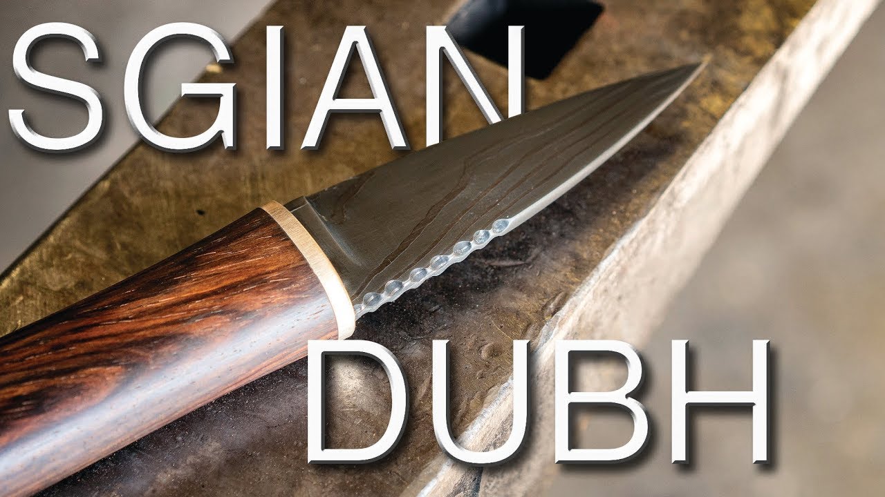 Damascus Sgian Dubh Scottish Knife | Cocobolo Handle | 1095/15n20