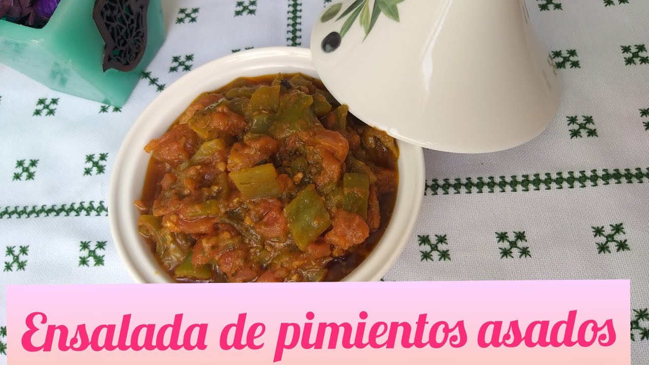 Ensalada de pimientos verdes asados al estilo marroquí, fácil y deliciosa(taktuka)