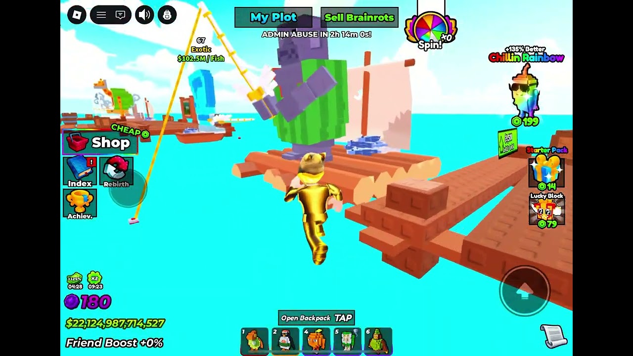 Me getting a dragon  canaloni in my fishing brainrot