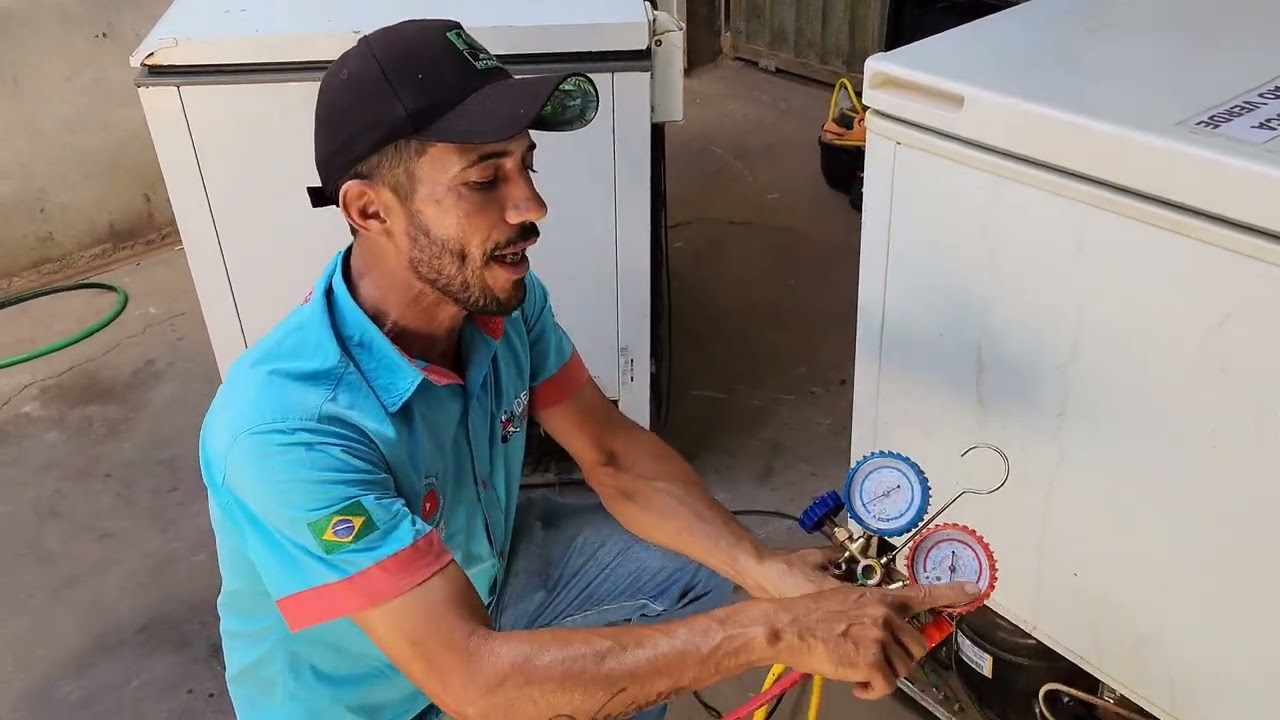 Freezer não gela, testes de compressor e vazamento de gás.