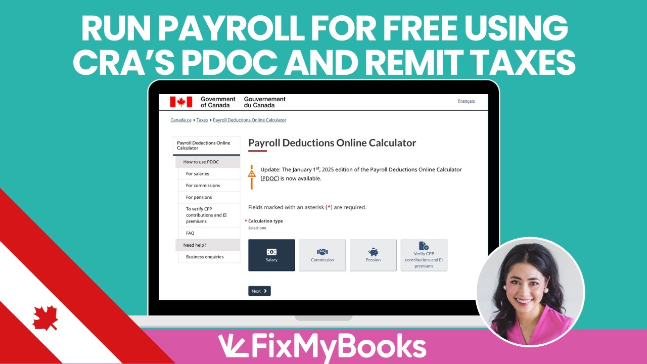 *2025 Update* Run Payroll for FREE using CRA's PDOC & remit Payroll Taxes to CRA (FREE T4 Generator)