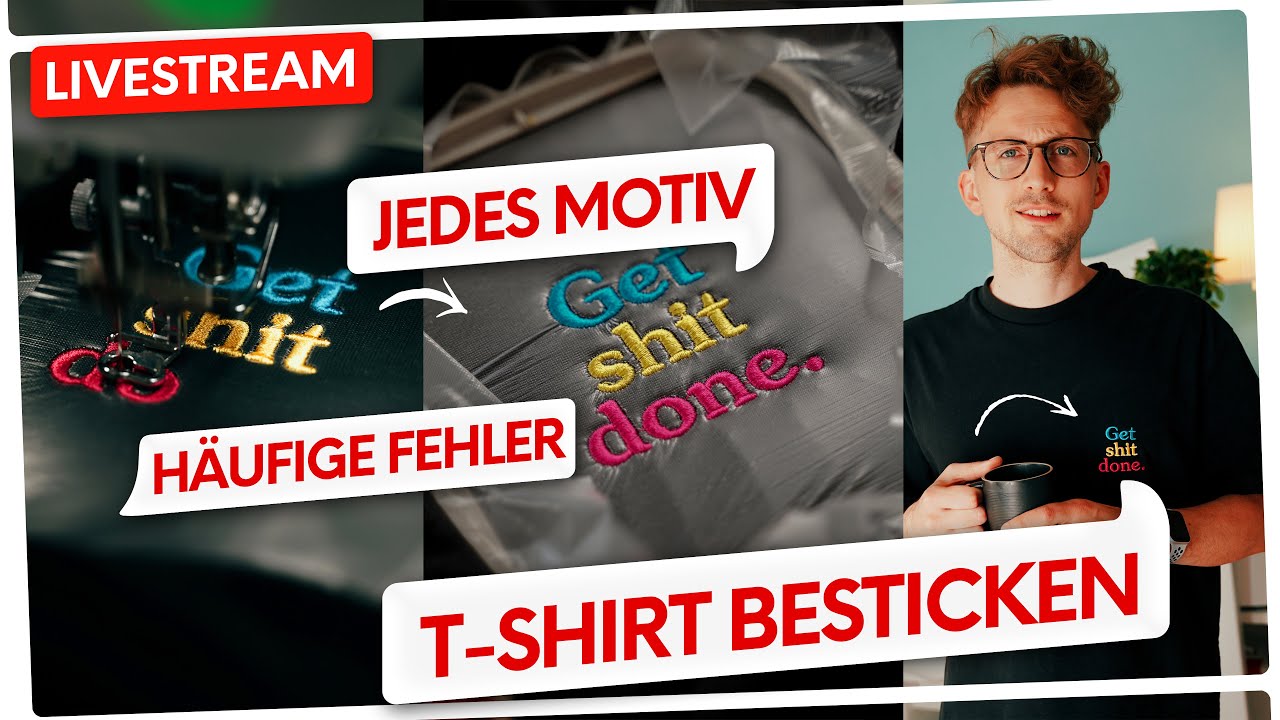 🔴🧵 #63 T-Shirt besticken (Jade 35)