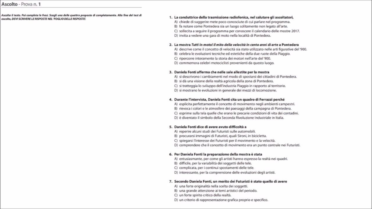 CILS C1 | giugno 2017 | Ascolto con le soluzioni