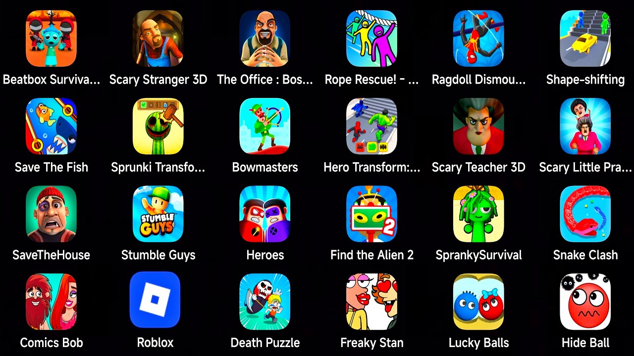 Roblox, Poppy Playtime 5, Snack Clash, Spranky Survival, Stumble Guys, MISMAX GAMING