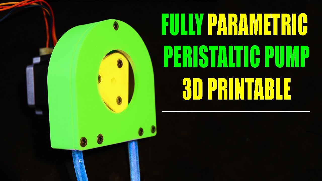 3D Printed Peristaltic Pump Fully Parametric W/Fusion 360 And Nema Stepper