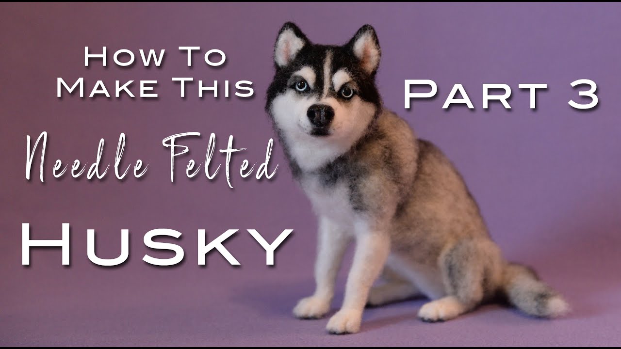Часть 3: Как сшить сибирского хаски своими руками — создание лап и носа, а также размещение глаз