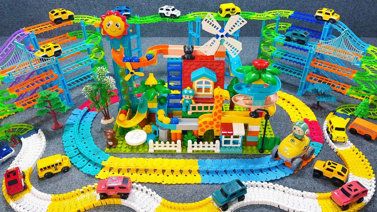 17 minutes of satisfying Roller Lego track and off-road vehicle track toy ASMR | Toy